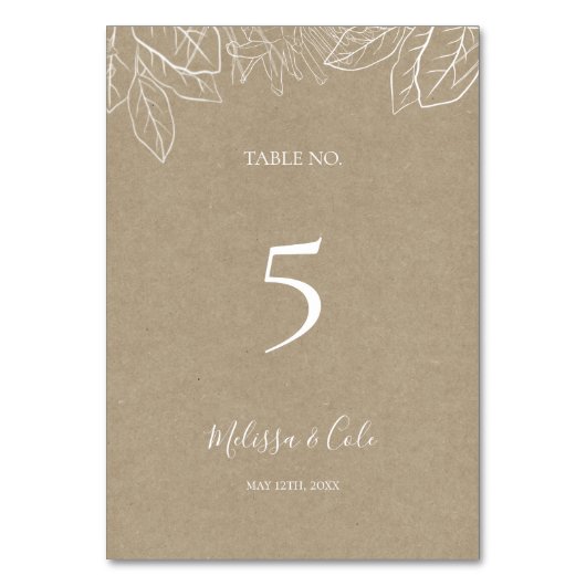 Rustic Winter | Tabelnummer Kraft Kaart (Achterkant)
