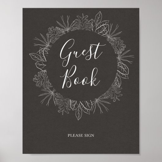 Rustic Winter | Teken van het kolenboek Poster (Voorkant)