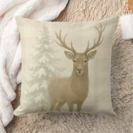 Rustic Winter Throw Pillow Kussen