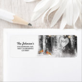 Rustic Winter Tree Return-adres Etiket (Insitu)