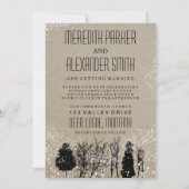 RUSTIC WINTER TREE WEDDING INVITATION KAART (Voorkant)