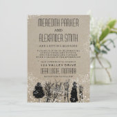 RUSTIC WINTER TREE WEDDING INVITATION KAART (Staand voorkant)