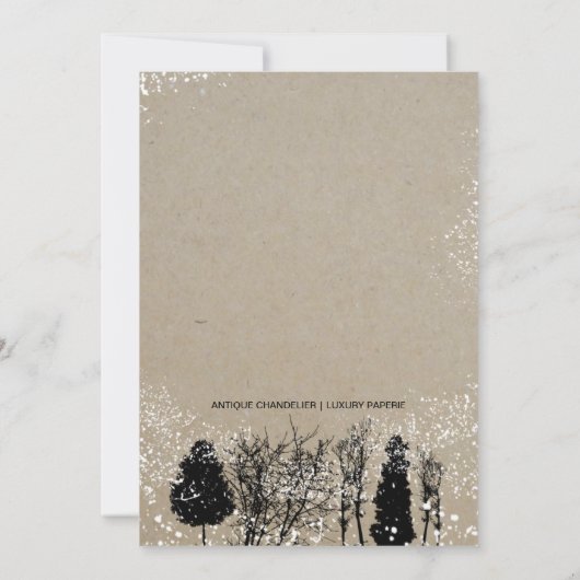 RUSTIC WINTER TREE WEDDING INVITATION KAART (Achterkant)