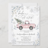 Rustic Winter Truck Snowflake Baby shower Kaart (Voorkant)