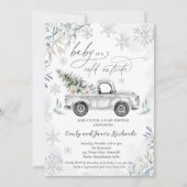Rustic Winter Truck Snowflake Baby shower Kaart (Voorkant)