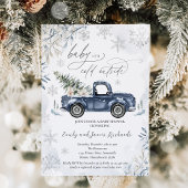 Rustic Winter Truck Snowflake Baby shower Kaart