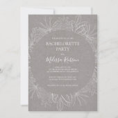 Rustic Winter | Uitnodiging Grijze Bachelorette (Voorkant)