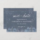 Rustic Winter Waterverf Forest Save the Date (Voorkant / Achterkant)