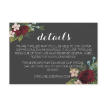 Rustic Winter Wedding Details Card