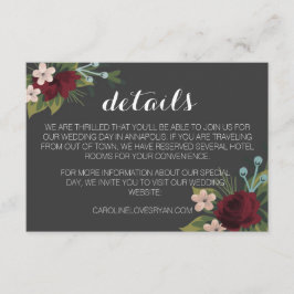 Rustic Winter Wedding Details Card Informatiekaartje