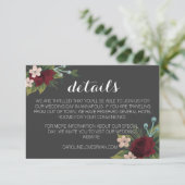 Rustic Winter Wedding Details Card Informatiekaartje (Staand voorkant)