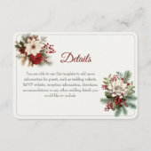 Rustic Winter Wedding Info Details Kaart (Voorkant)