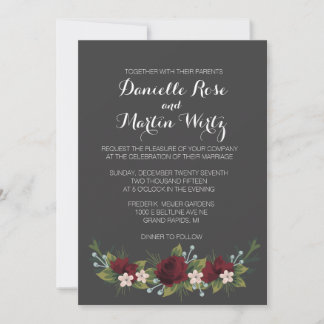 Rustic Winter Wedding Invite Kaart