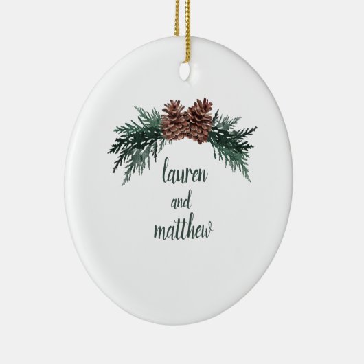 Rustic Winter Wedding Ornament Pinecone Bough (Rechts)