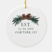 Rustic Winter Wedding Ornament Pinecone Bough (Achterkant)