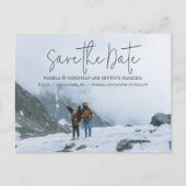 Rustic Winter Wedding Save-the-Date Photo Briefkaa Briefkaart (Voorkant)