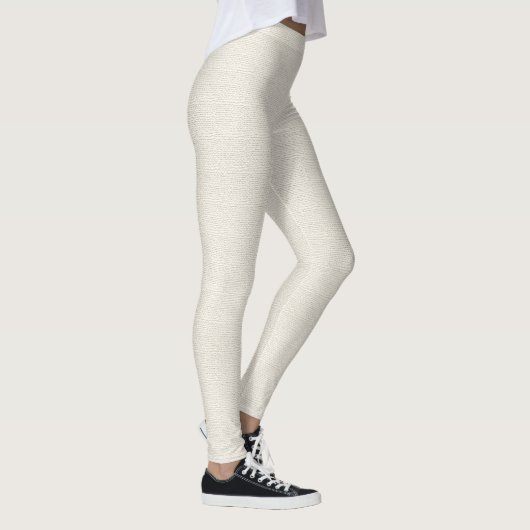 Rustic Winter White Faux Burlap Leggings met naam (Rechts)