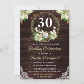 Rustic Winter White Robin & Holly Wreath Birthday Kaart (Voorkant)