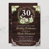 Rustic Winter White Robin & Holly Wreath Birthday Kaart (Voorkant / Achterkant)