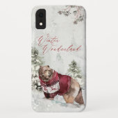 Rustic Winter Wonderland Beer in sneeuw Case-Mate iPhone Case (Achterkant)