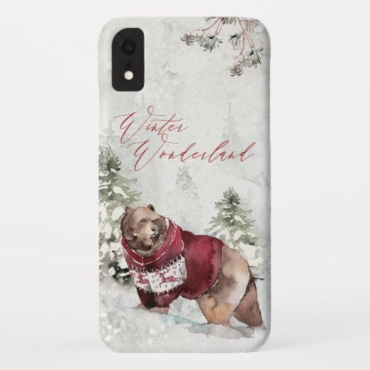 Rustic Winter Wonderland Beer in sneeuw Case-Mate iPhone Case (Achterkant)