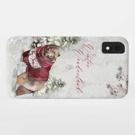 Rustic Winter Wonderland Beer in sneeuw Case-Mate iPhone Case (Achterkant (horizontaal))