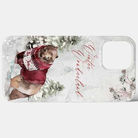 Rustic Winter Wonderland Beer in sneeuw Case-Mate iPhone Case (Achterkant (horizontaal))