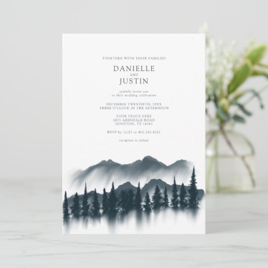 Rustic Winter Wonderland Wedding | Kaart (Staand voorkant)