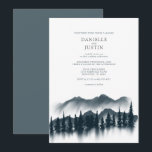 Rustic Winter Wonderland Wedding | Kaart<br><div class="desc">Ons Rustic Winter Wonderland collectie kenmerkt een prachtig waterverf landschap in een diep, elegant blauw met pijnbomen en uitzichten in de bergen. Pas dit ontwerp aan om uw belangrijkste trouwgegevens op te nemen, en vind overeenkomende objecten perfect bij uw ontwerp en decor in onze winkel. Nodig je vrienden en geliefden...</div>