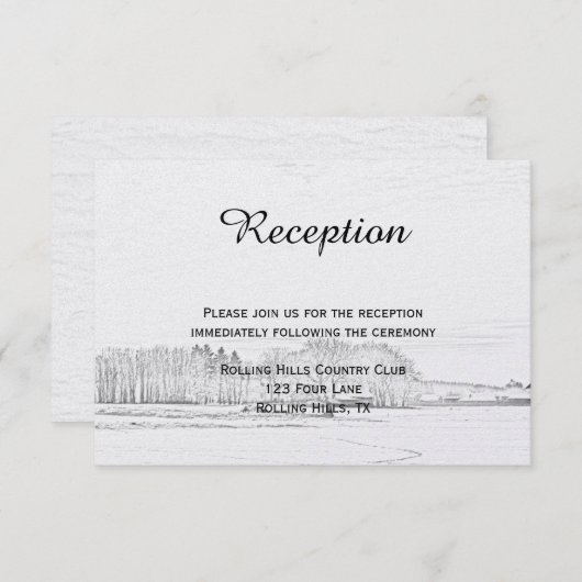 Rustic Winter Wonderland Wedding Reception Informatiekaartje (Voorkant / Achterkant)
