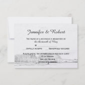 Rustic Winter Wonderland Wedding Response Card RSVP Kaartje (Voorkant)
