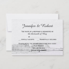 Rustic Winter Wonderland Wedding Response Card RSVP Kaartje