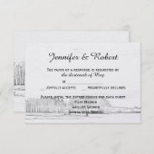 Rustic Winter Wonderland Wedding Response Card RSVP Kaartje (Voorkant / Achterkant)