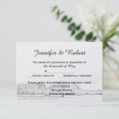 Rustic Winter Wonderland Wedding Response Card RSVP Kaartje (Staand voorkant)