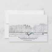 Rustic Winter Wonderland Wedding Response Card RSVP Kaartje (Achterkant)
