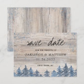 Rustic Winter Wood Waterverf Forest Save the Date (Voorkant / Achterkant)
