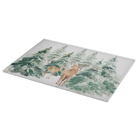 Rustic Winter Woodland Animals Snijplank (Hoek)