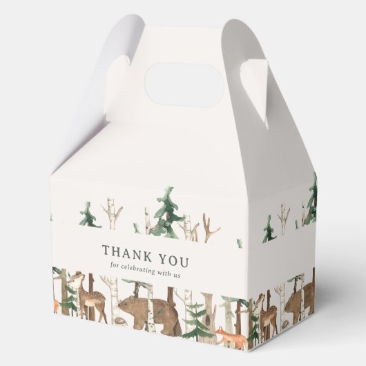 Rustic Winter Woodland Baby Shower Bedankdoosjes (Voorkant)