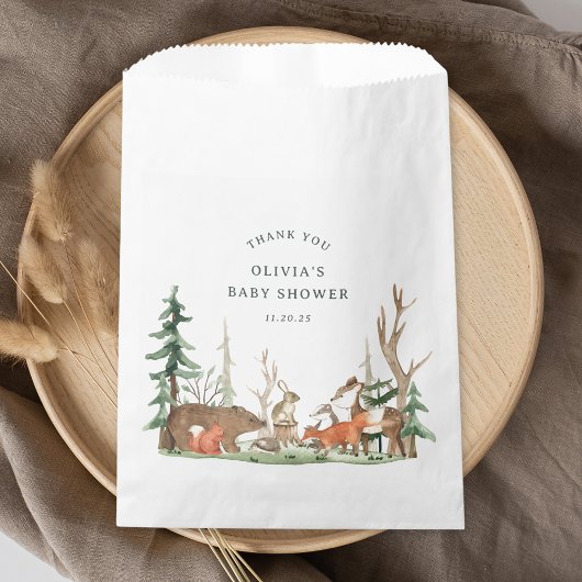 Rustic Winter Woodland Baby Shower Bedankzakje