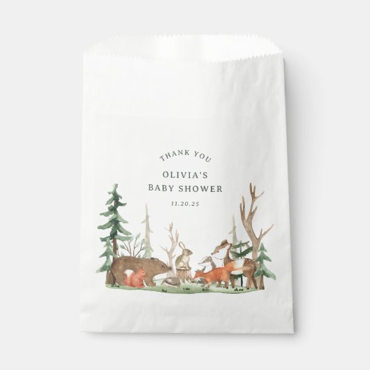 Rustic Winter Woodland Baby Shower Bedankzakje (Voorkant)