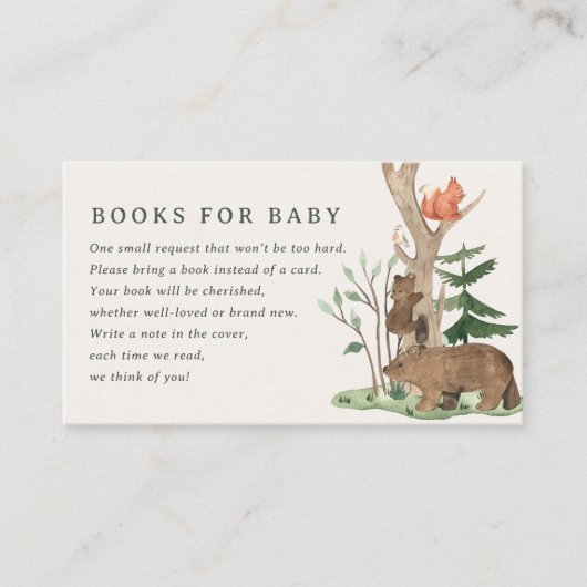 Rustic Winter Woodland Baby Shower Book Request Informatiekaartje (Voorkant)