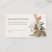 Rustic Winter Woodland Baby Shower Diaper Raffle Informatiekaartje (Voorkant)