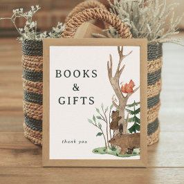 Rustic Winter Woodland Baby Shower Gift Sign Poster