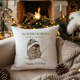 Rustic Winter Woodland | Birch Bark Owl Christmas Kussen