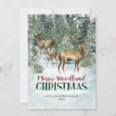 Rustic Winter Woodland Christmas 3 Foto Feestdagenkaart (Voorkant)