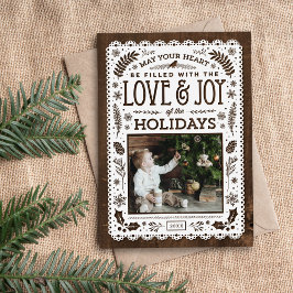 Rustic Winter Woodland Cutout Holiday Feestdagenkaart