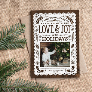 Rustic Winter Woodland Cutout Holiday Feestdagenkaart