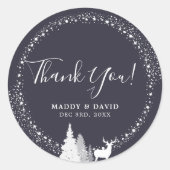 Rustic Winter Woodland Deer Hartelijk dank Ronde Sticker (Voorkant)