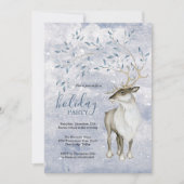 Rustic Winter Woodland Deer Holiday Party Kaart (Voorkant)