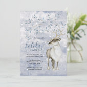 Rustic Winter Woodland Deer Holiday Party Kaart (Staand voorkant)